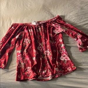 Cotton floral off-shoulder